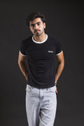 Baby tee REDENTOR Basic black/marfil – vista frontal