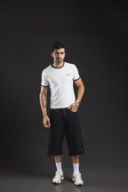 Baby tee REDENTOR Basic marfil/black – look completo
