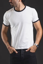 Baby tee REDENTOR Basic Satori marfil/black – primer plano frontal