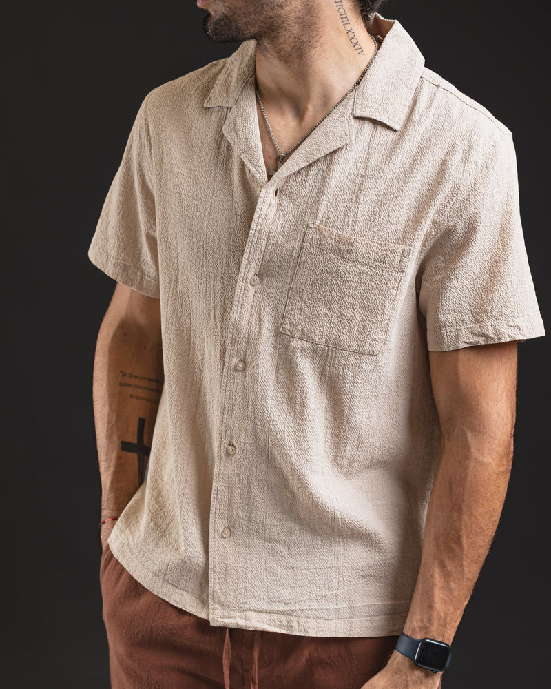 CAMISA CORRUGATED BEIGE