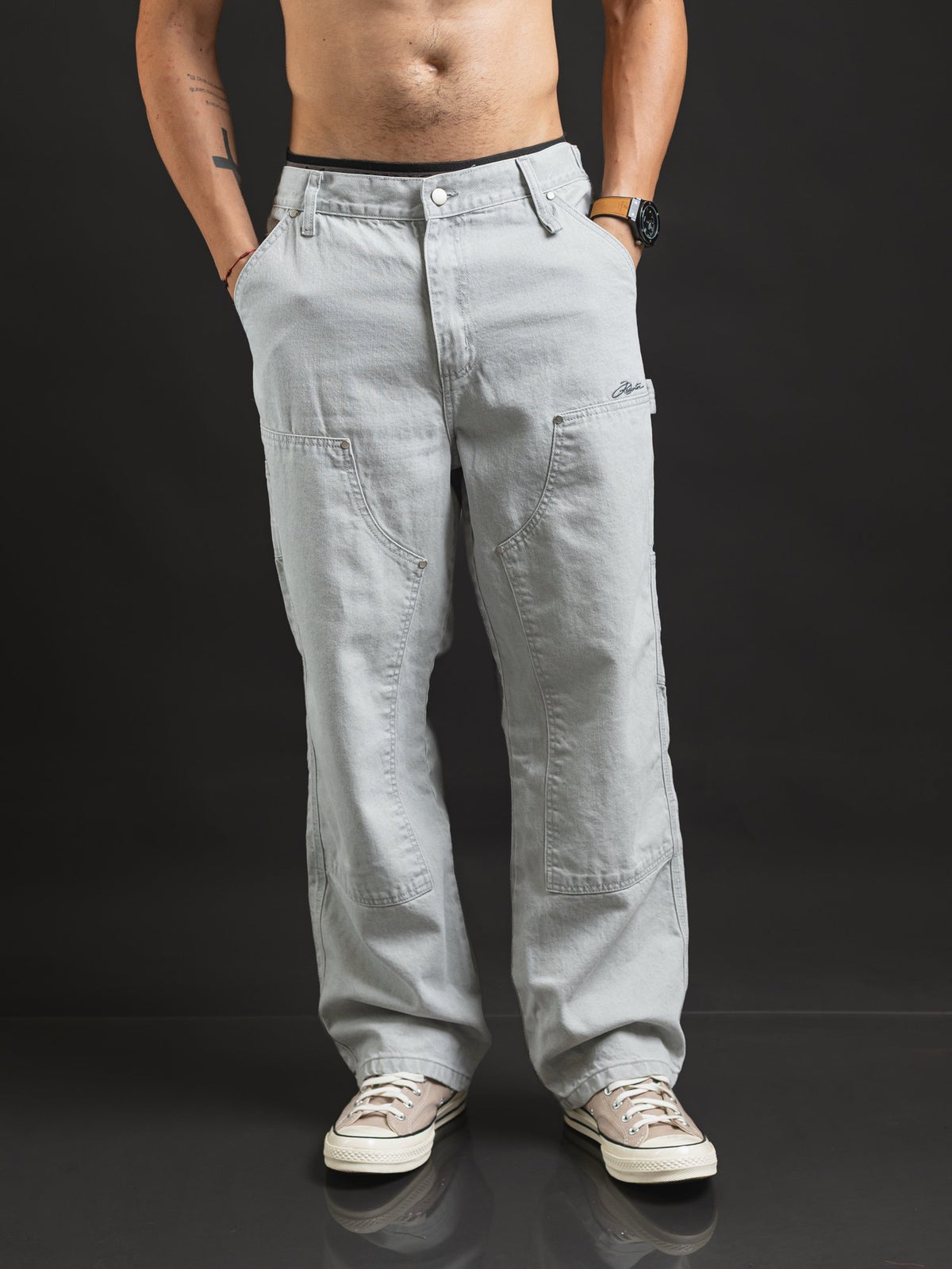 Jeans Carpenter Vintage REDENTOR Ice - frente manos en bolsillos