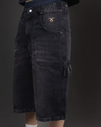 Jorts Full 70/30 Black – bordado dorado en el bolsillo delantero