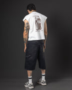 Jorts Full 70/30 Black – look de espalda con musculosa blanca
