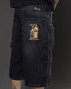 Jorts Full 70/30 Black – estampa 70/30 y bordado King Otto en la pretina