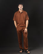 Camisa boxy de lino OTTO marrón – conjunto completo