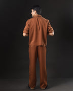 Camisa boxy de lino OTTO marrón – espalda
