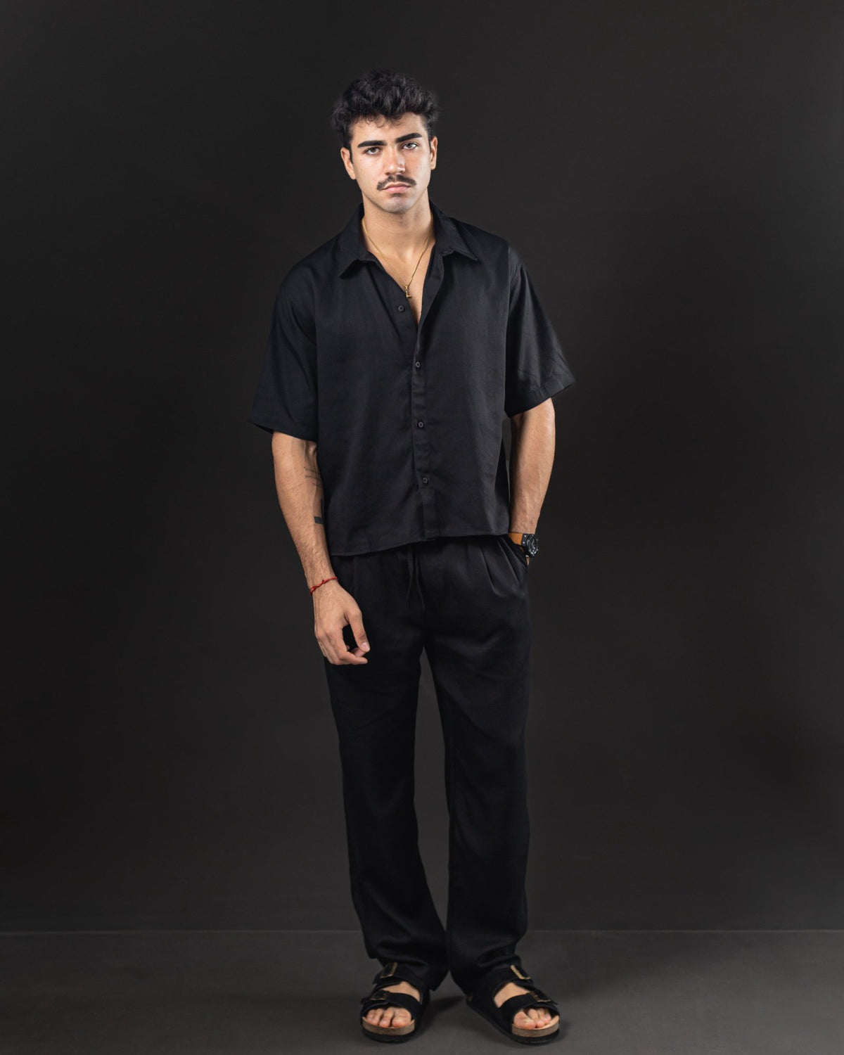 Pantalón de lino OTTO negro – conjunto completo