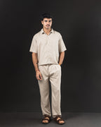 Camisa boxy de lino OTTO beige – look completo
