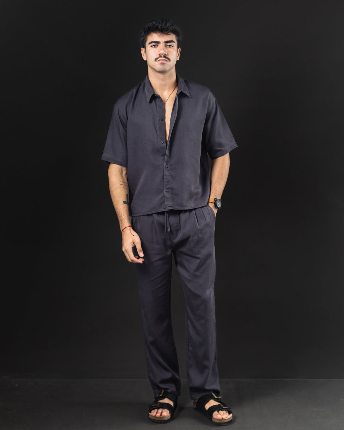 Pantalón de lino OTTO gris – conjunto completo