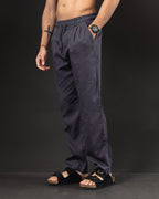 Pantalón de lino OTTO gris – de costado