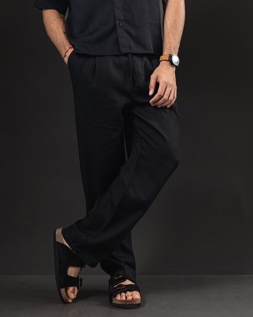 Pantalón de lino OTTO negro – look
