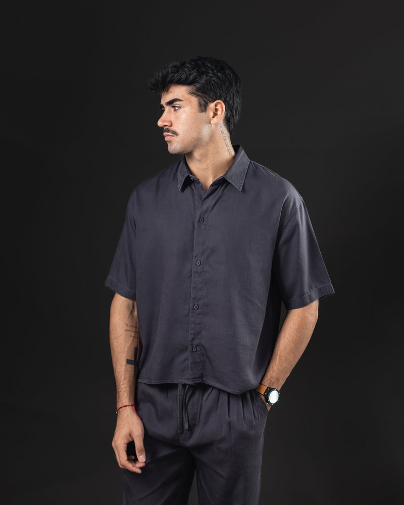 OTTO CAMISA BOXY DE LINO GRAY