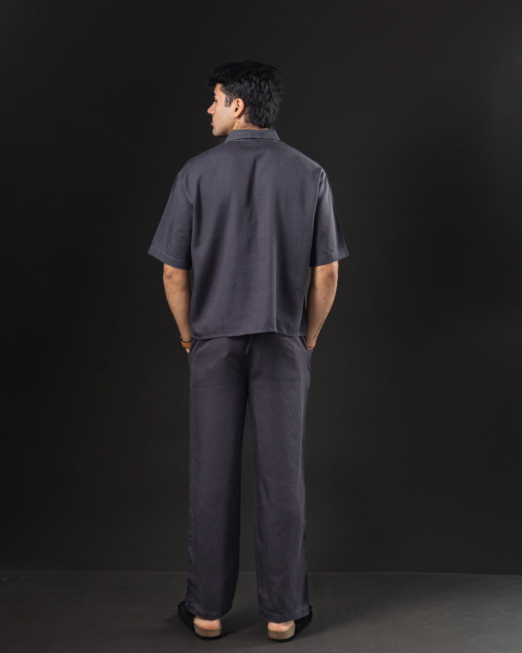 Pantalón de lino OTTO gris – espalda