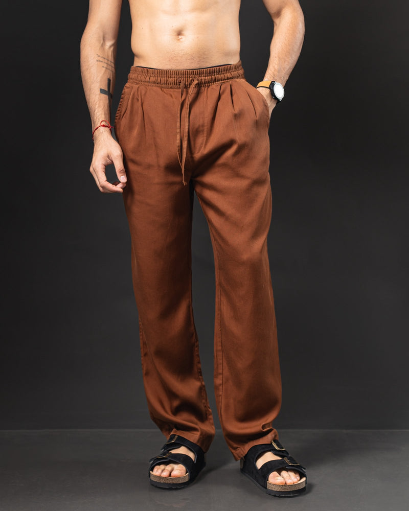 OTTO PANTALÓN DE LINO BROWN