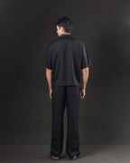Camisa boxy de lino OTTO negra – espalda conjunto