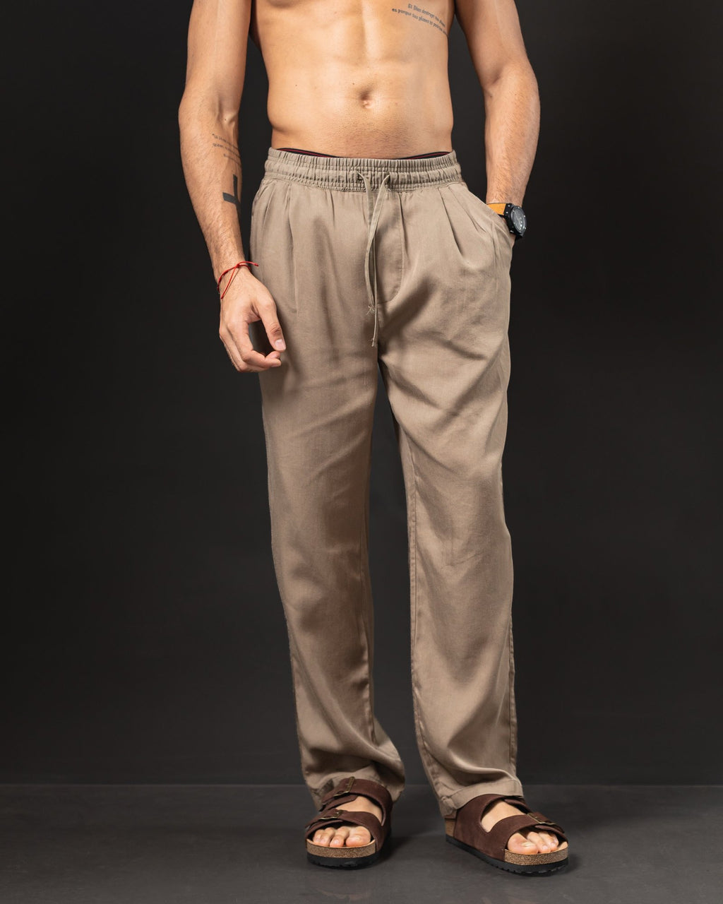 Pantalón de lino OTTO green light – frente