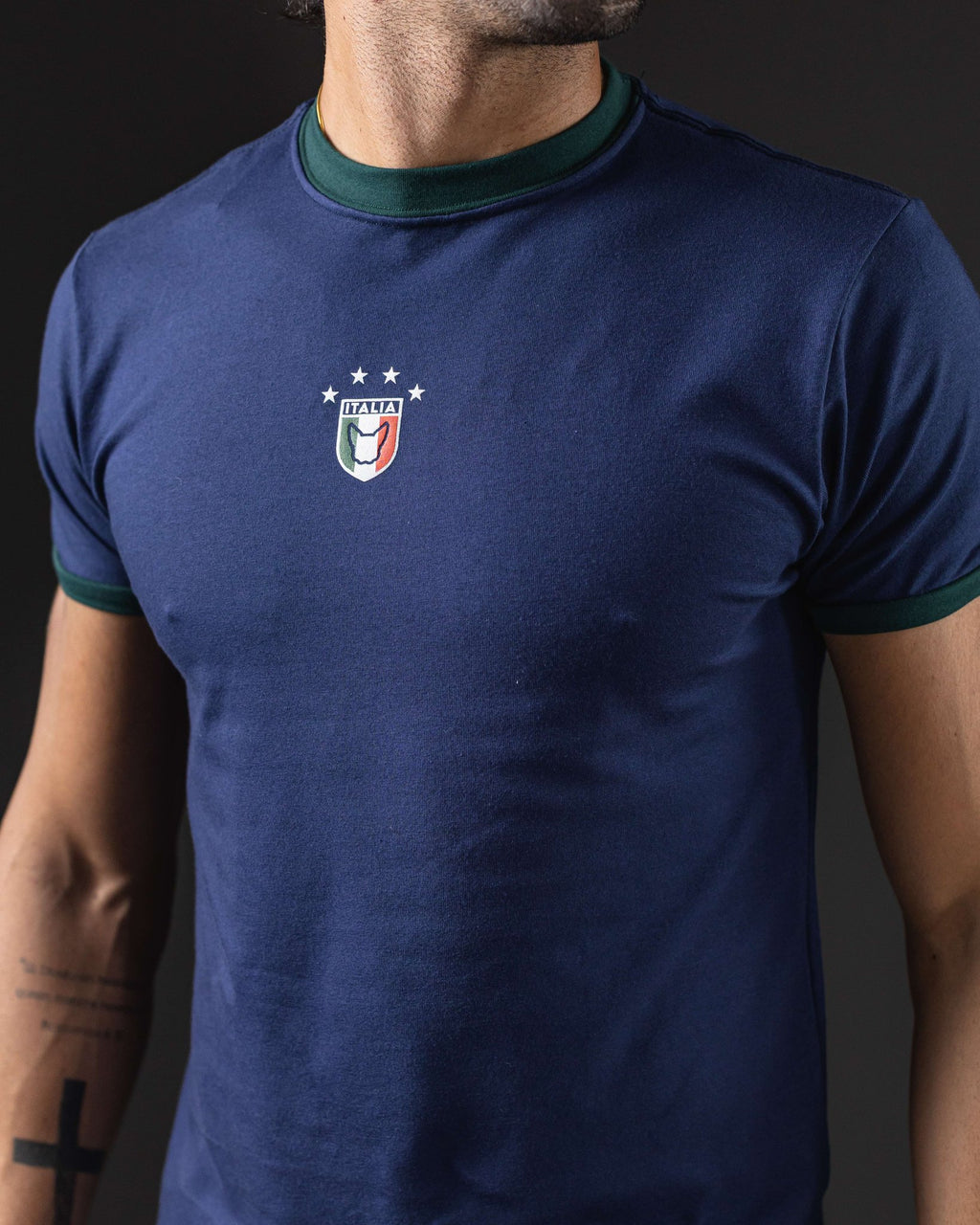T-SHIRT OTTO RINGER TEE BLUE/GREEN