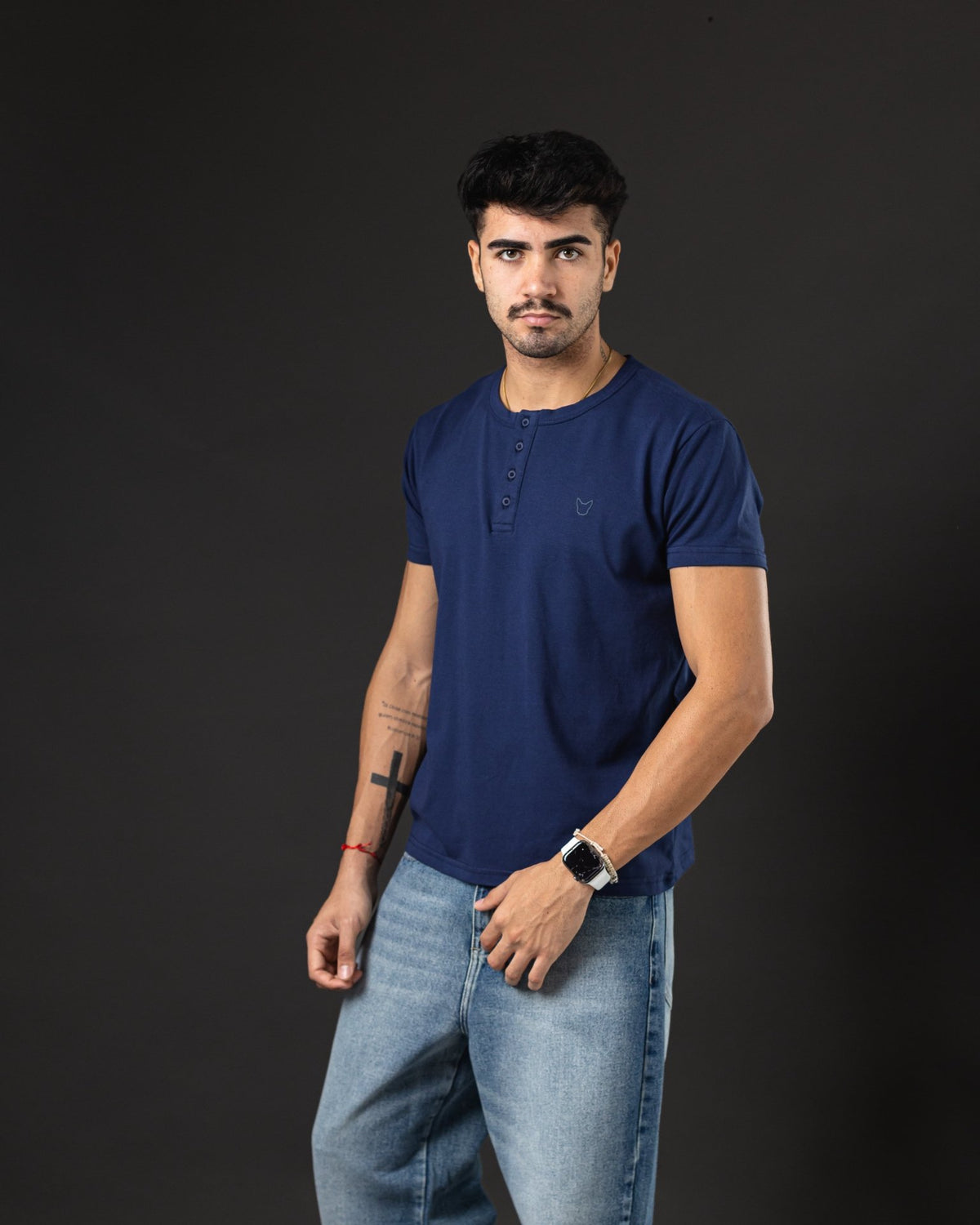 T-SHIRT OTTO NEW BASIC C/BOTON BLUE