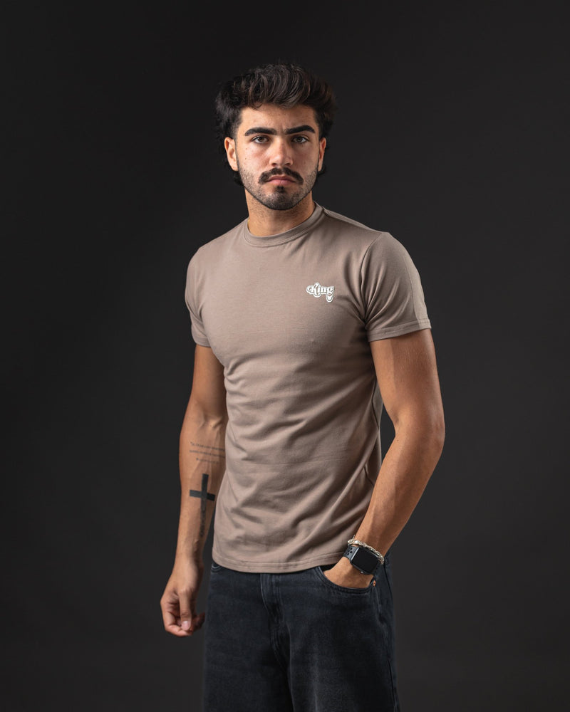 T-SHIRT OTTO NEW BASIC KING BEIGE/WHITE