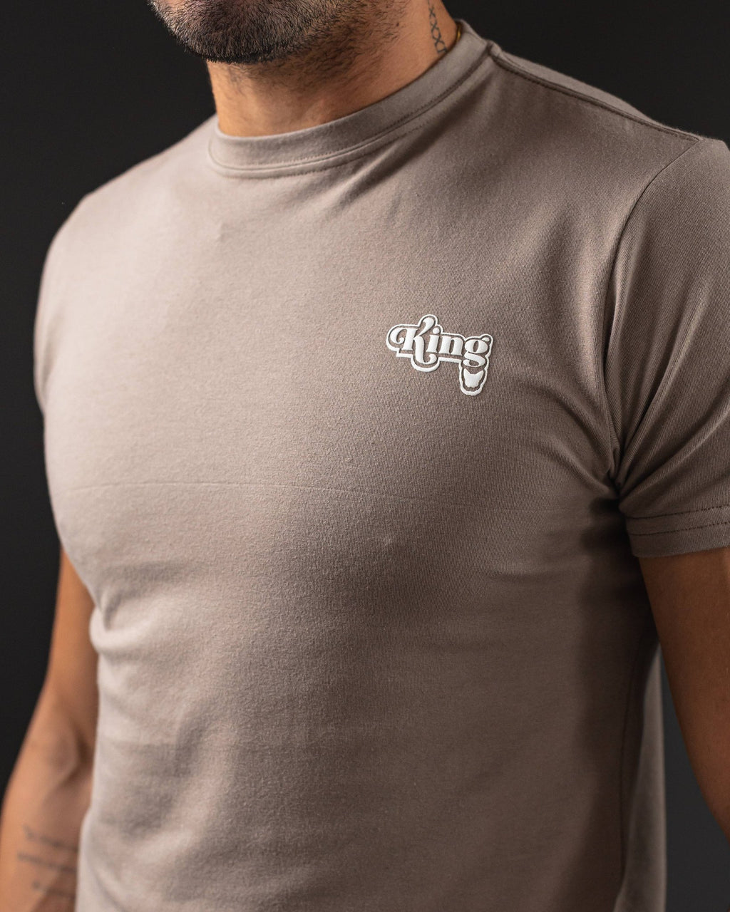 T-SHIRT OTTO NEW BASIC KING BEIGE/WHITE