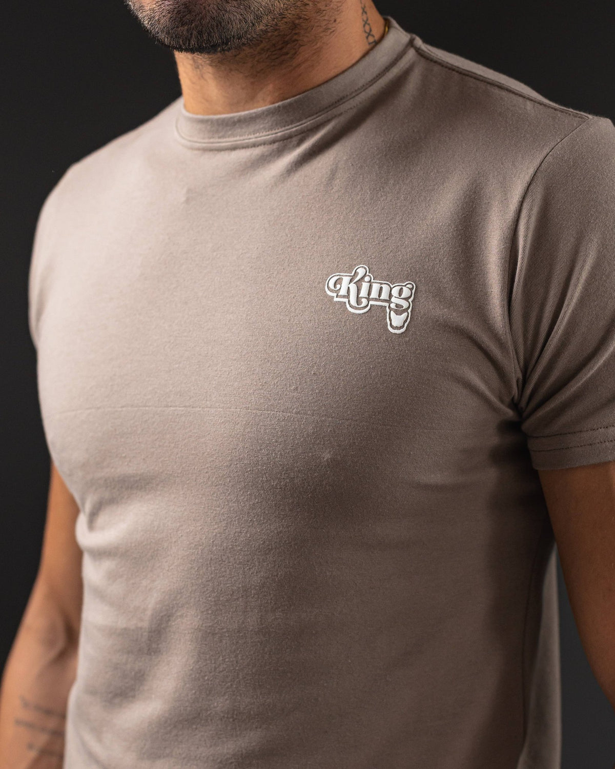 T-SHIRT OTTO NEW BASIC KING BEIGE/WHITE