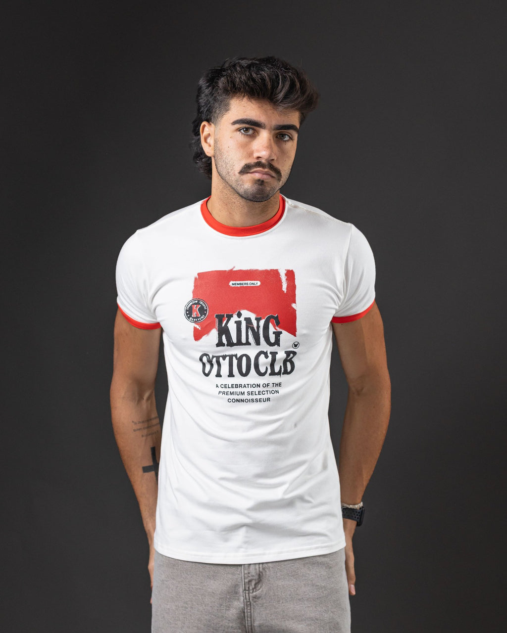 T-SHIRT OTTO RINGER TEE MARFIL/RED