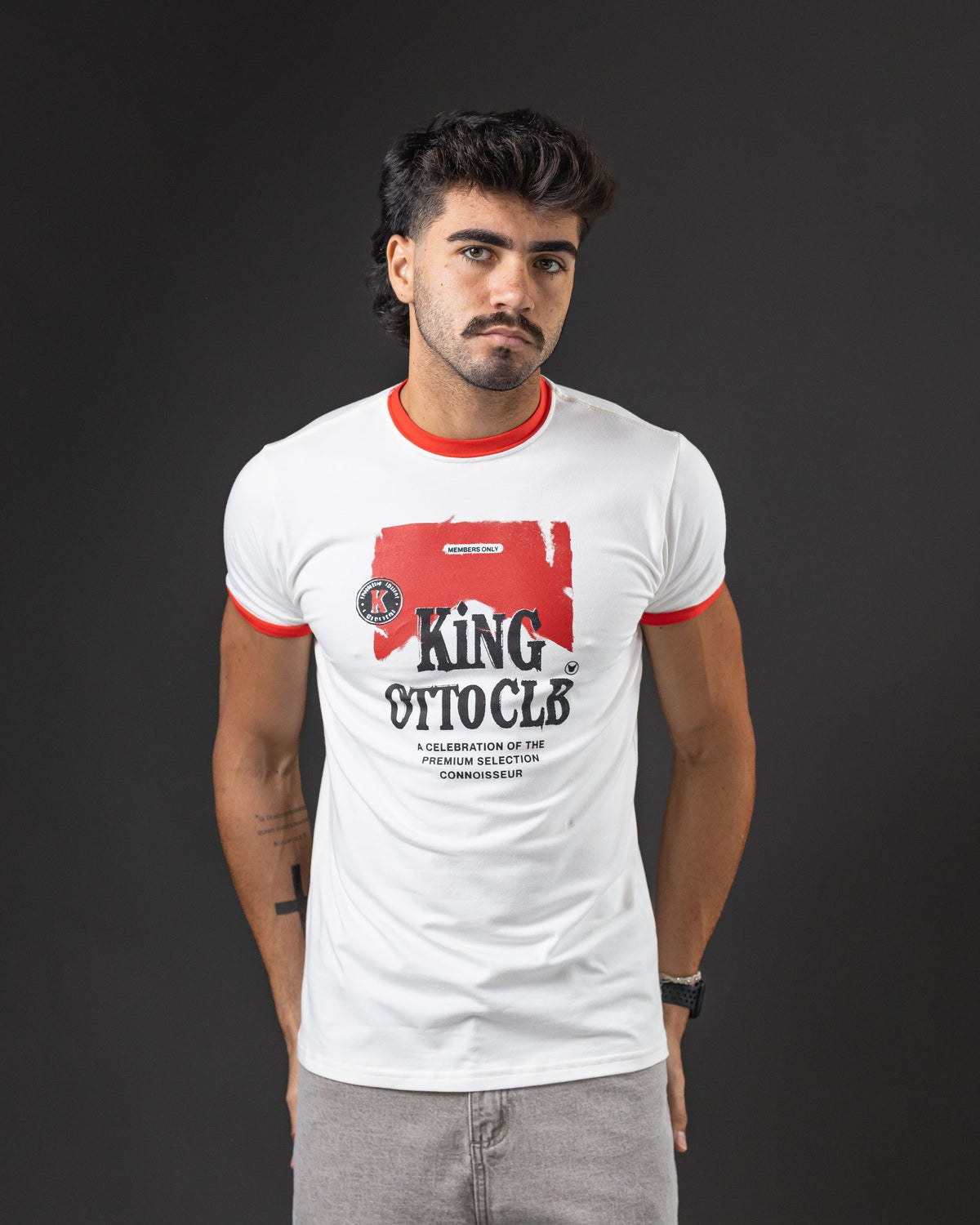 T-SHIRT OTTO RINGER TEE MARFIL/RED