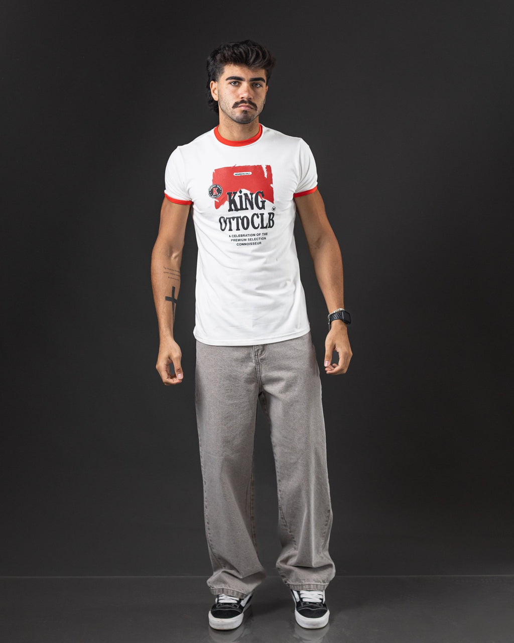 T-SHIRT OTTO RINGER TEE MARFIL/RED