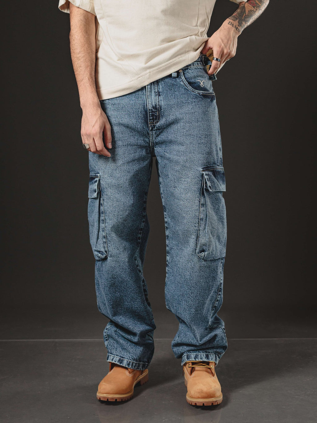 BAGGY GIANT POCKET SNOW BLUE