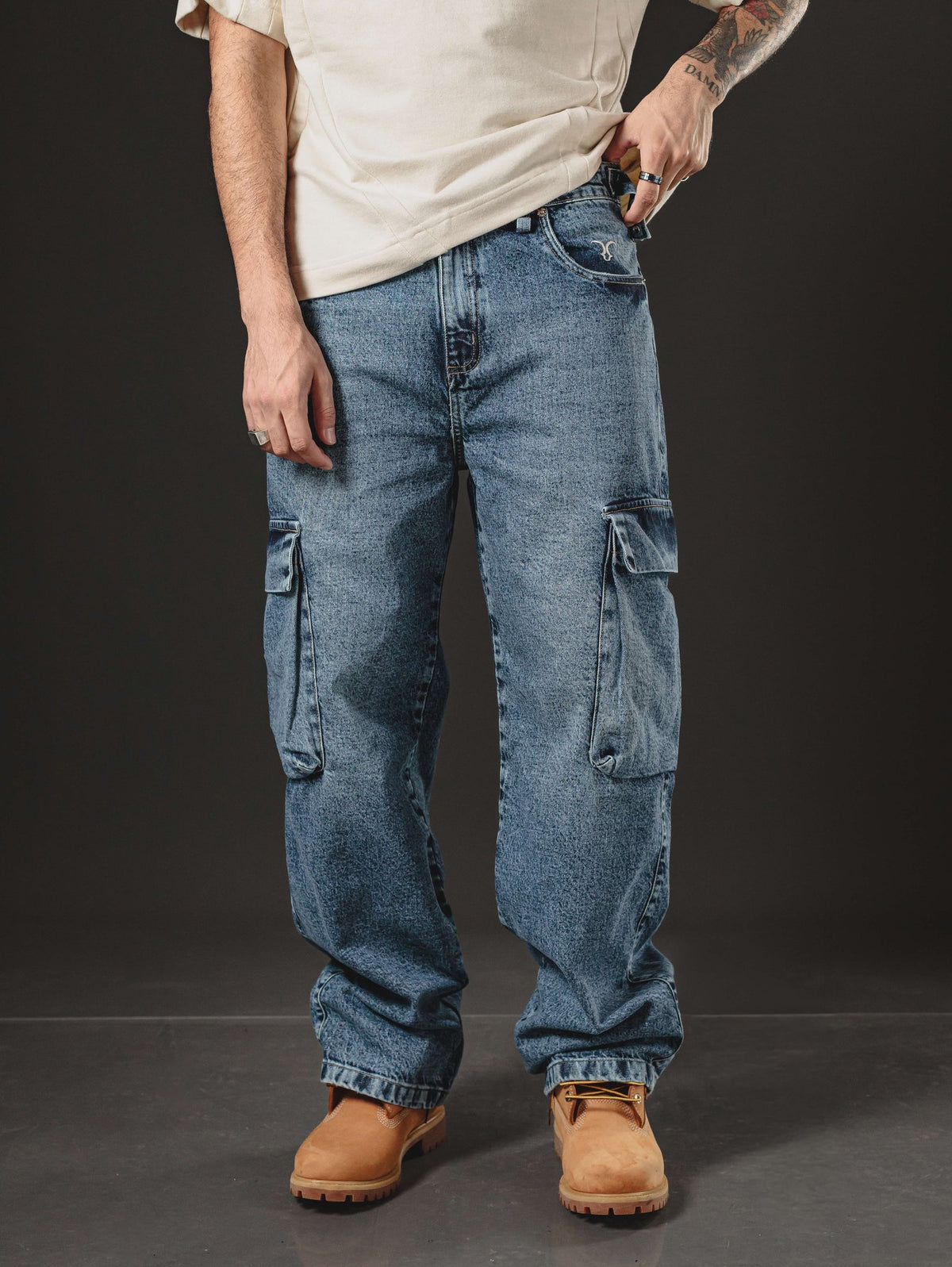 BAGGY GIANT POCKET SNOW BLUE