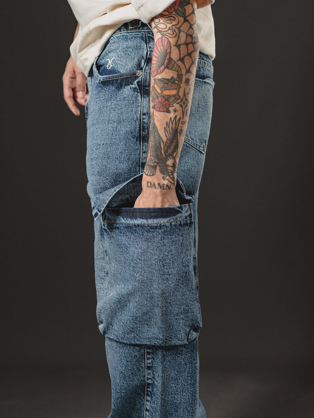 BAGGY GIANT POCKET SNOW BLUE