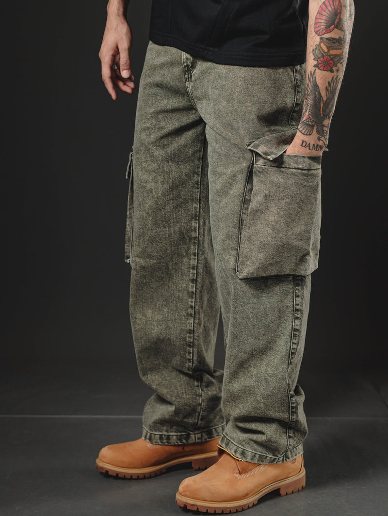 BAGGY GIANT POCKET GREEN SNOW