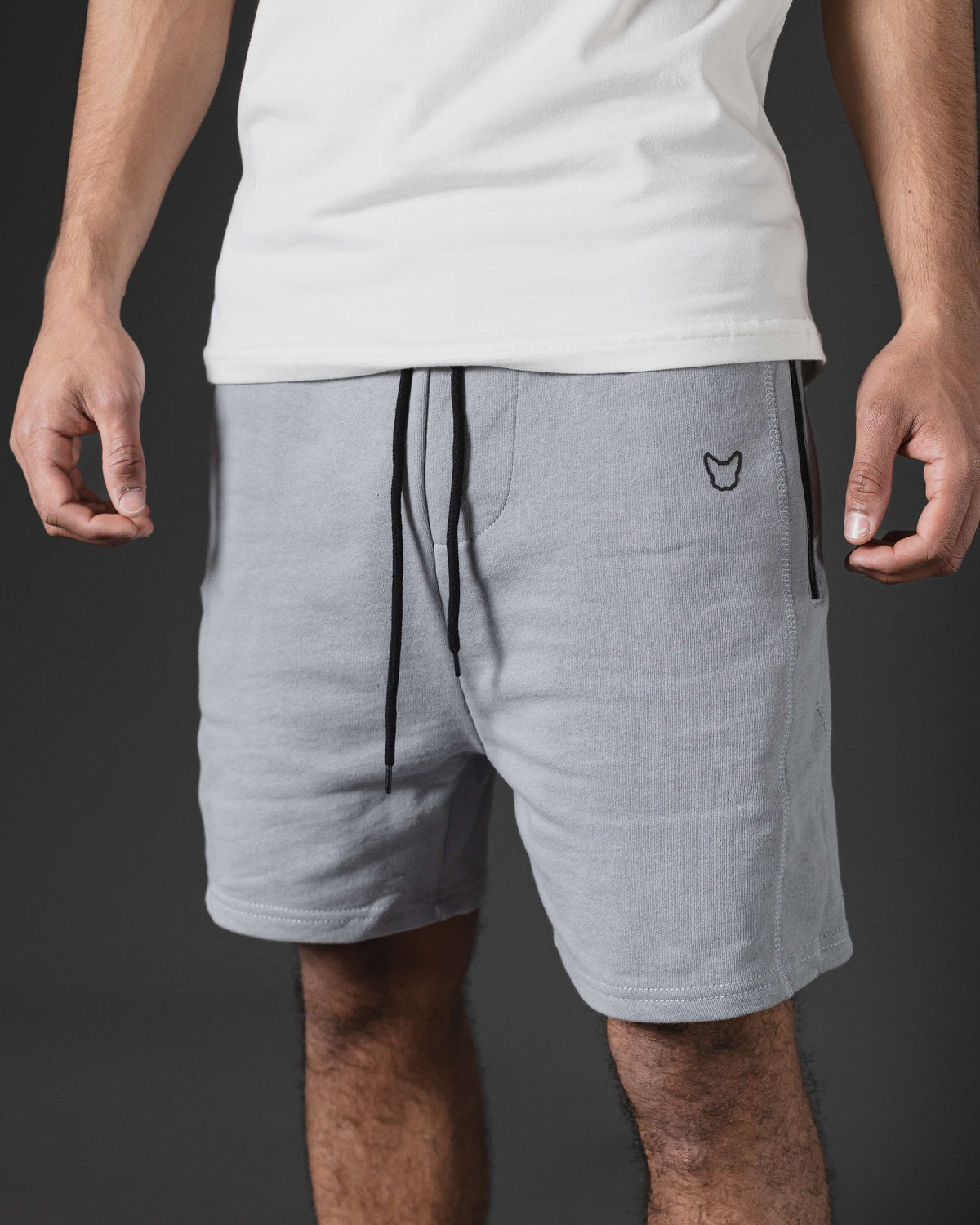 SHORT DE MOLETON OTTO CON CIERRE GREY