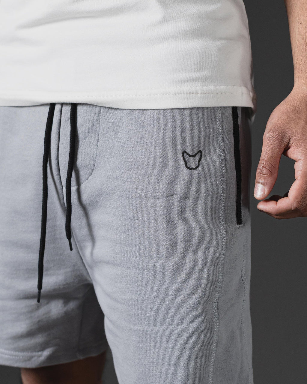 SHORT DE MOLETON OTTO CON CIERRE GREY