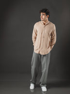 CAMISA DE LINO OTTO BEIGE OSCURO