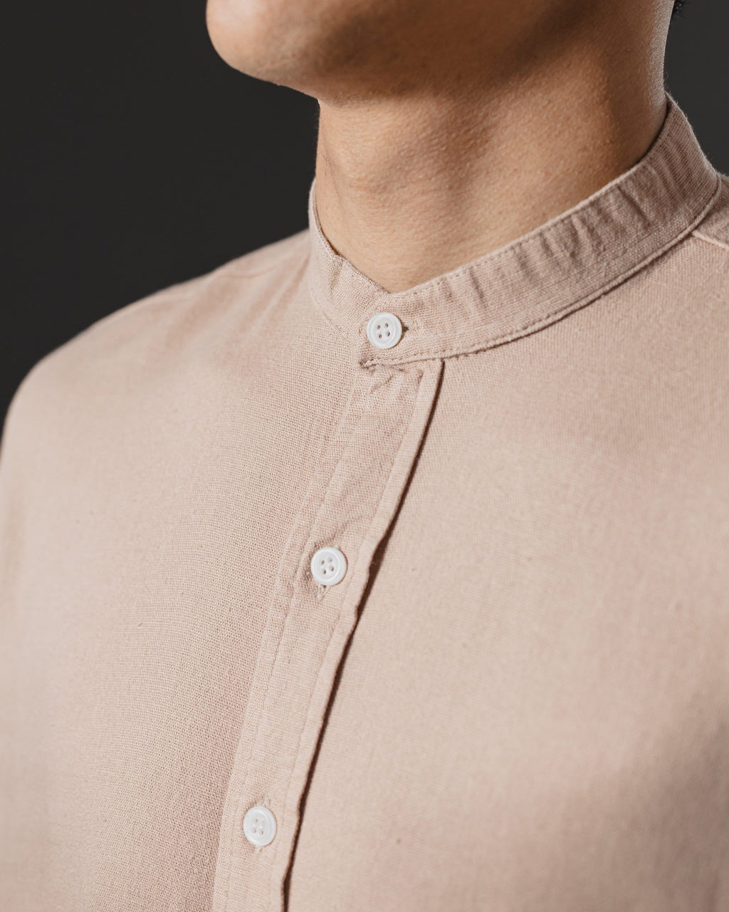 CAMISA DE LINO OTTO BEIGE OSCURO