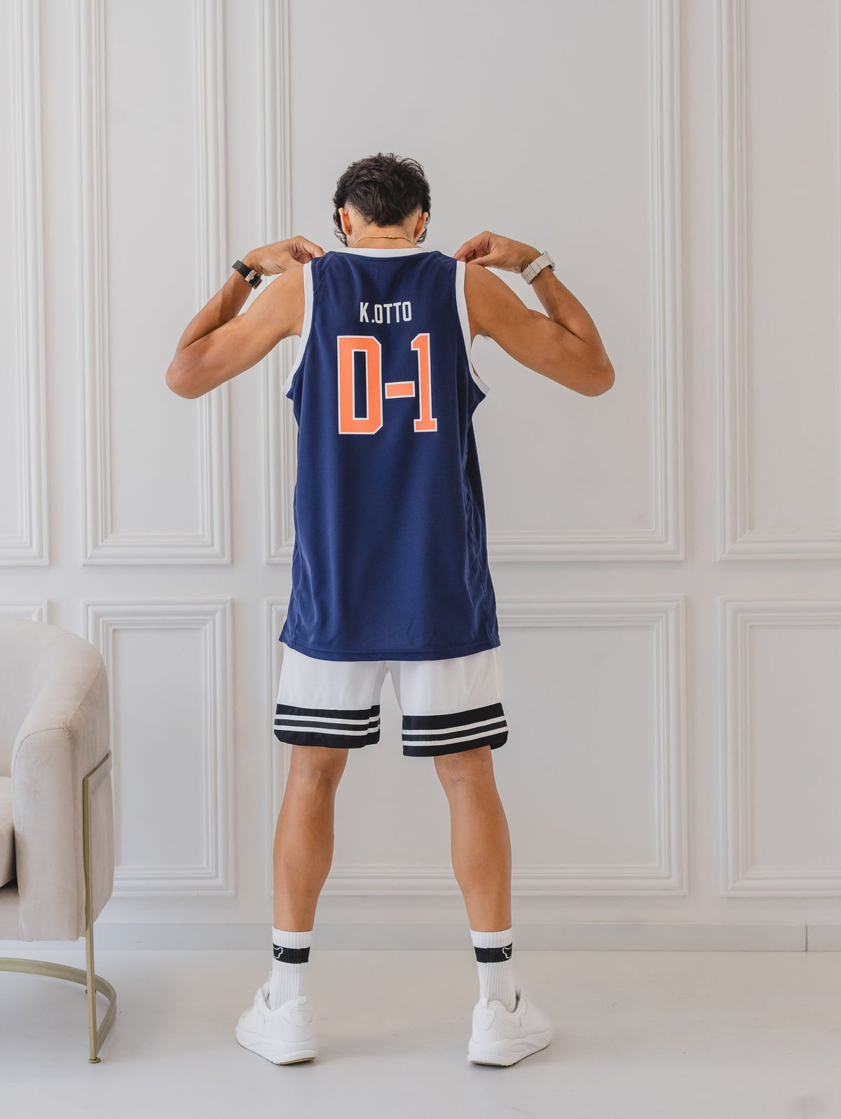CAMISILLA OTTO BASKEBALL AZUL/BLANCO