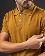 REMERA POLO OTTO BASIC CARAMELO/BLACK