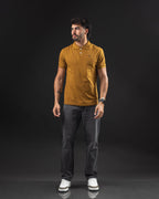 REMERA POLO OTTO BASIC CARAMELO/BLACK