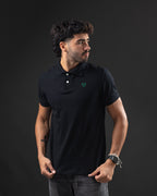 REMERA POLO OTTO BASIC BLACK/GREEN