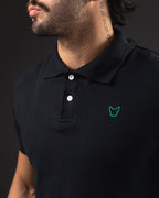 REMERA POLO OTTO BASIC BLACK/GREEN
