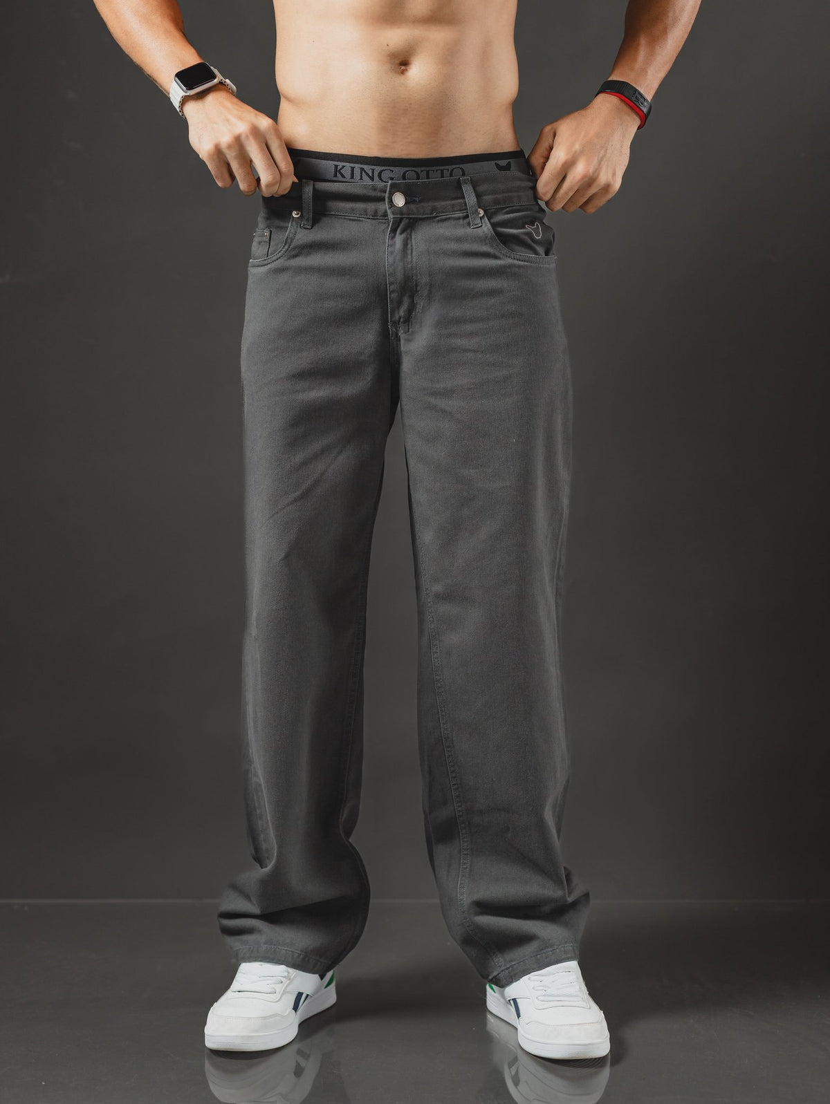 PANTALON OTTO BAGGY GRIS OSCURO