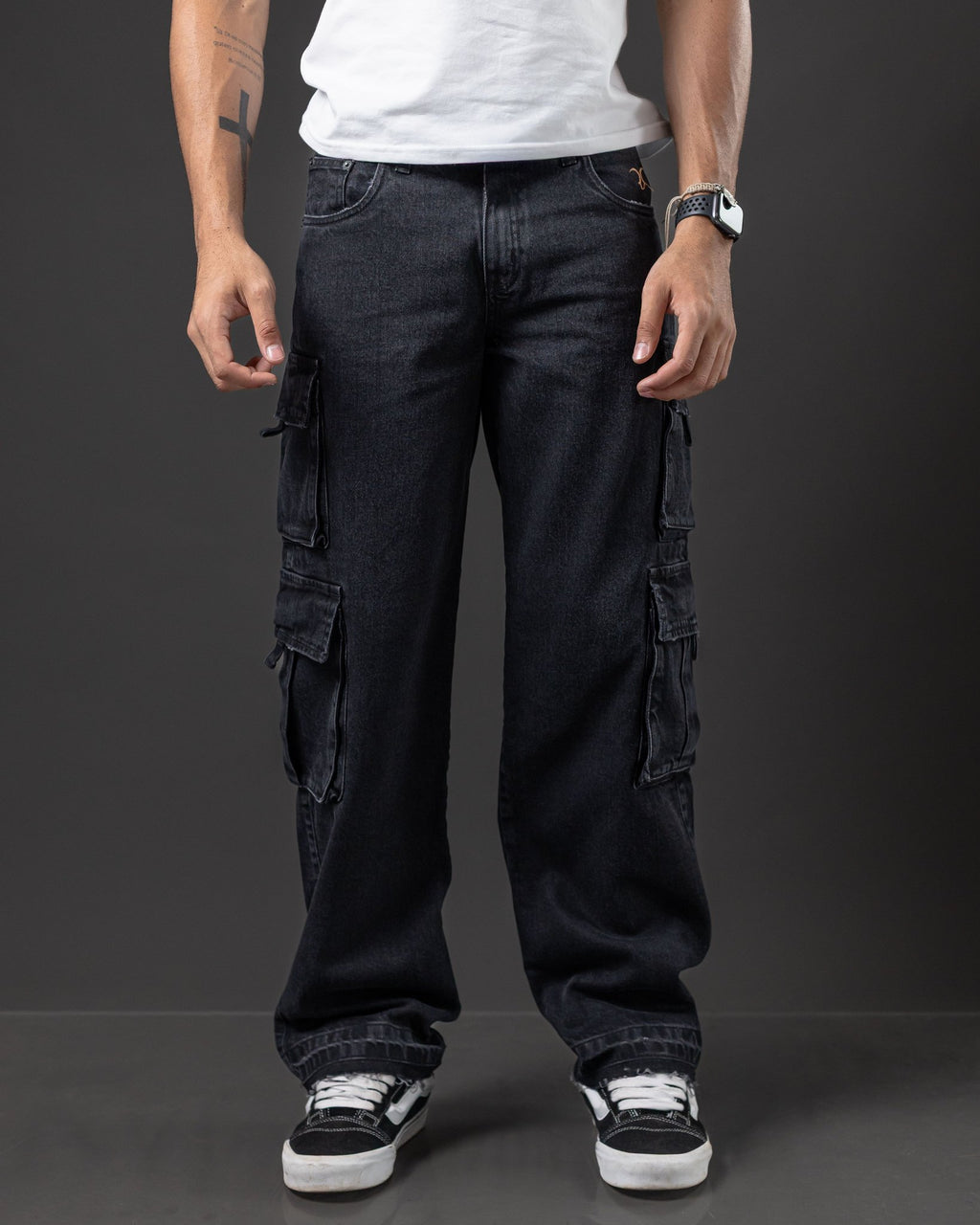 REDENTOR JEANS DOUBLE CARGO BLACK