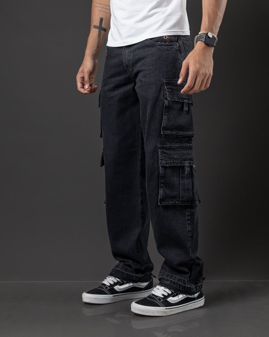 REDENTOR JEANS DOUBLE CARGO BLACK