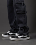 REDENTOR JEANS DOUBLE CARGO BLACK