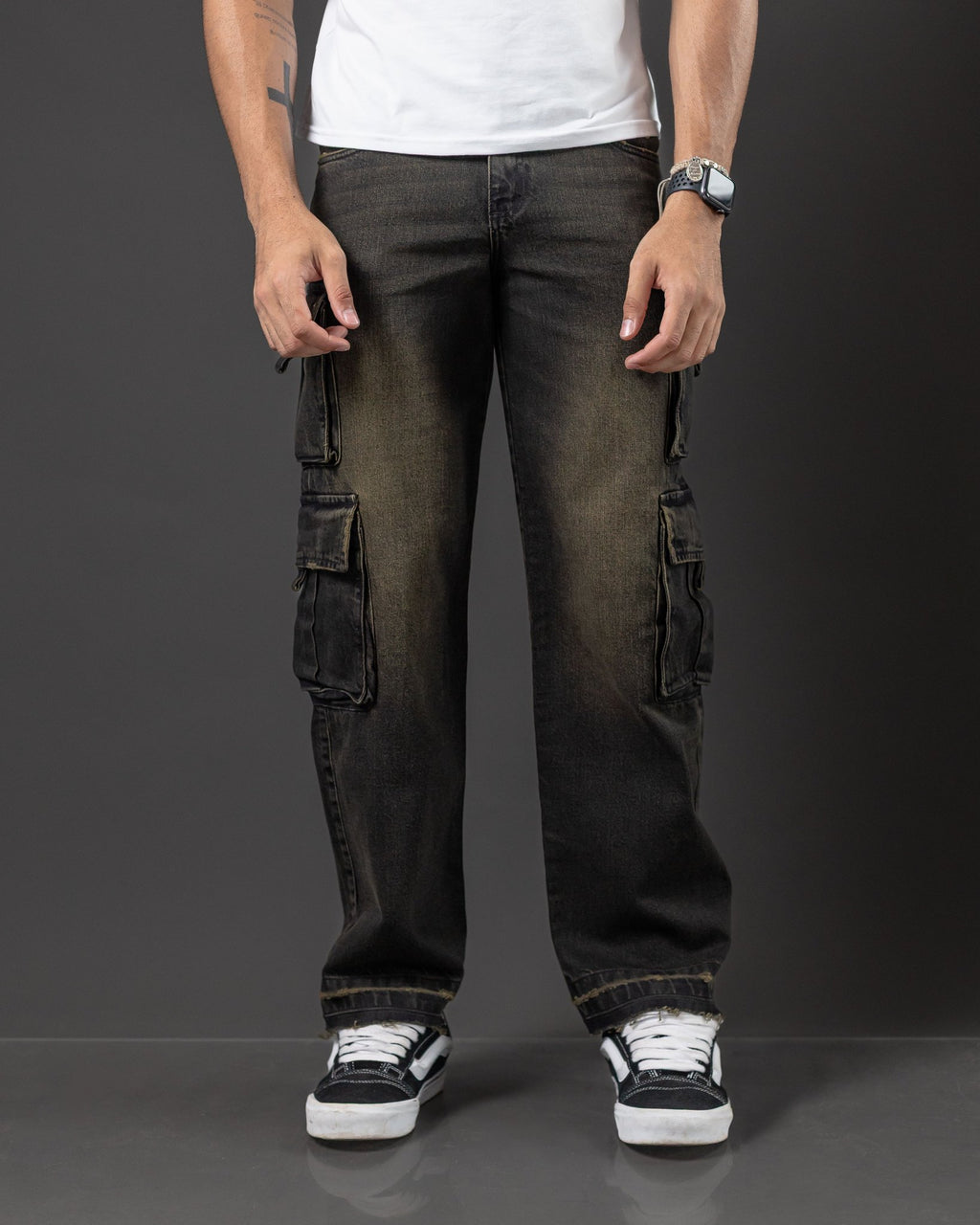 REDENTOR JEANS DOUBLE CARGO OXID BLACK