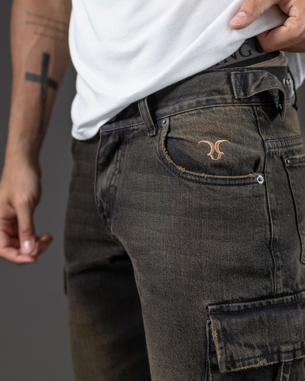 REDENTOR JEANS DOUBLE CARGO OXID BLACK