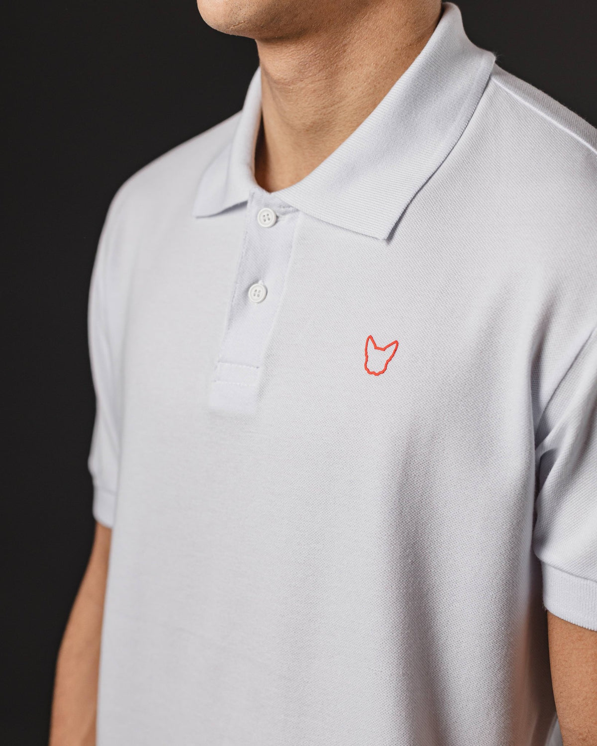 REMERA POLO OTTO BASIC WHITE/RED