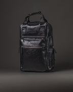 MOCHILA DE HOMBRE PU CON BOLSILLO EXTERIOR MANIJAS NEGRO