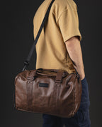 BOLSO OTTO DE HOMBRE VIAJERO PU MARRON